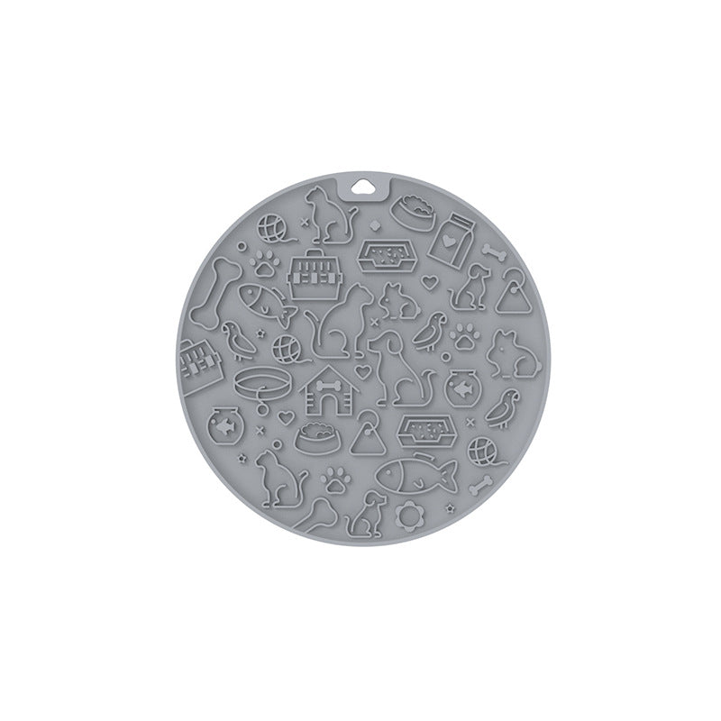 KFX-9394749 Round Silicone Pet Licking Mat - Multiple Colors Available for Interactive Feeding