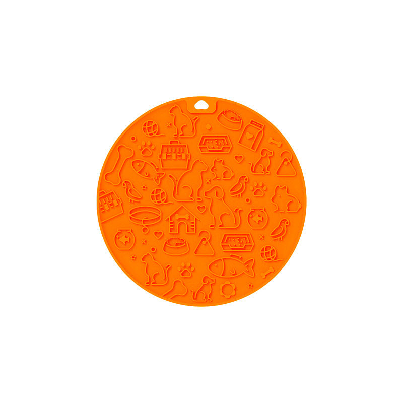 KFX-9394749 Round Silicone Pet Licking Mat - Multiple Colors Available for Interactive Feeding