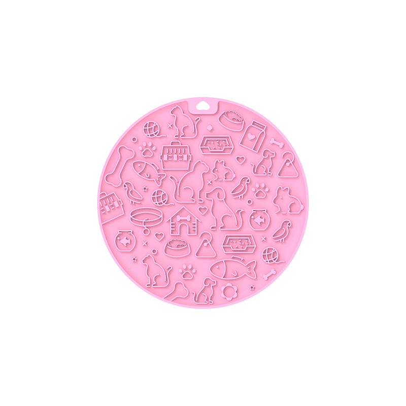 KFX-9394749 Round Silicone Pet Licking Mat - Multiple Colors Available for Interactive Feeding