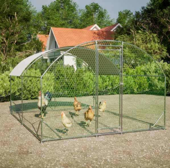 KFX-9397565 Dome Chicken Coop 10x13 Feet with Galvanized Steel Frame and UV-Resistant Tarp