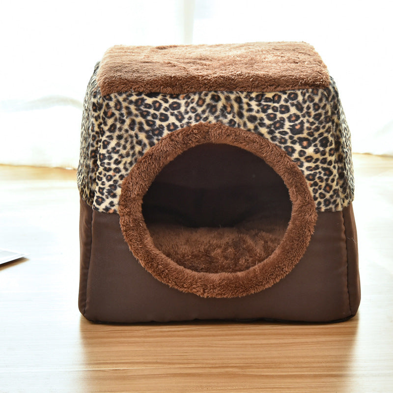 KFX-9397949 Four Seasons Space Capsule Cat House - Stylish Cloth Design with Sleeping Mat, Blanket, and Toy, Multiple Patterns Available