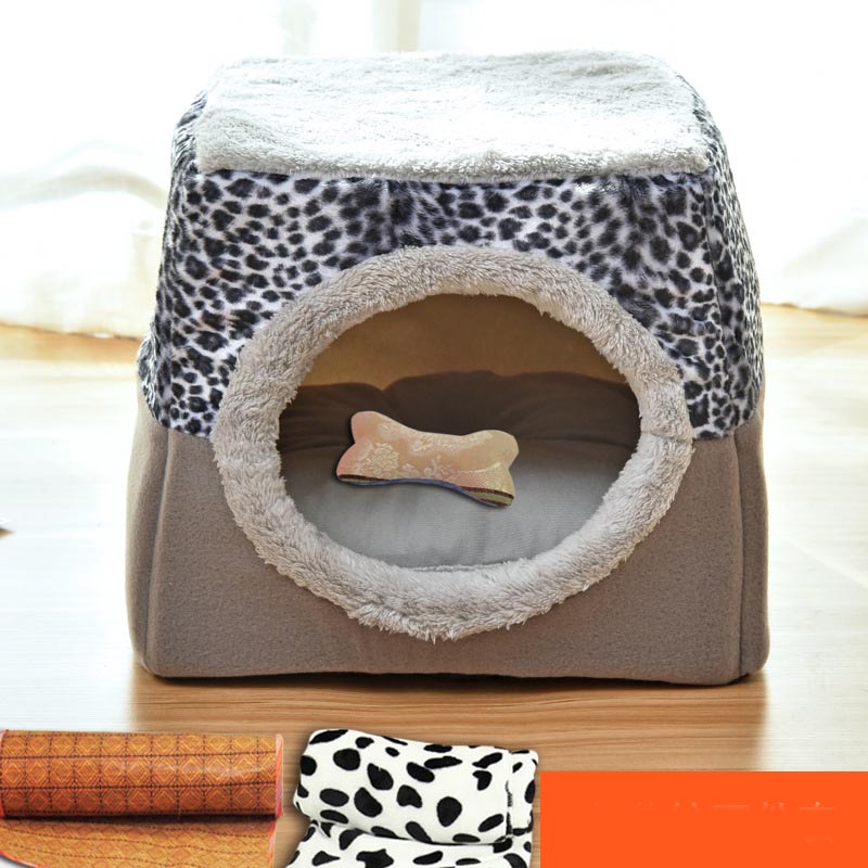 KFX-9397949 Four Seasons Space Capsule Cat House - Stylish Cloth Design with Sleeping Mat, Blanket, and Toy, Multiple Patterns Available