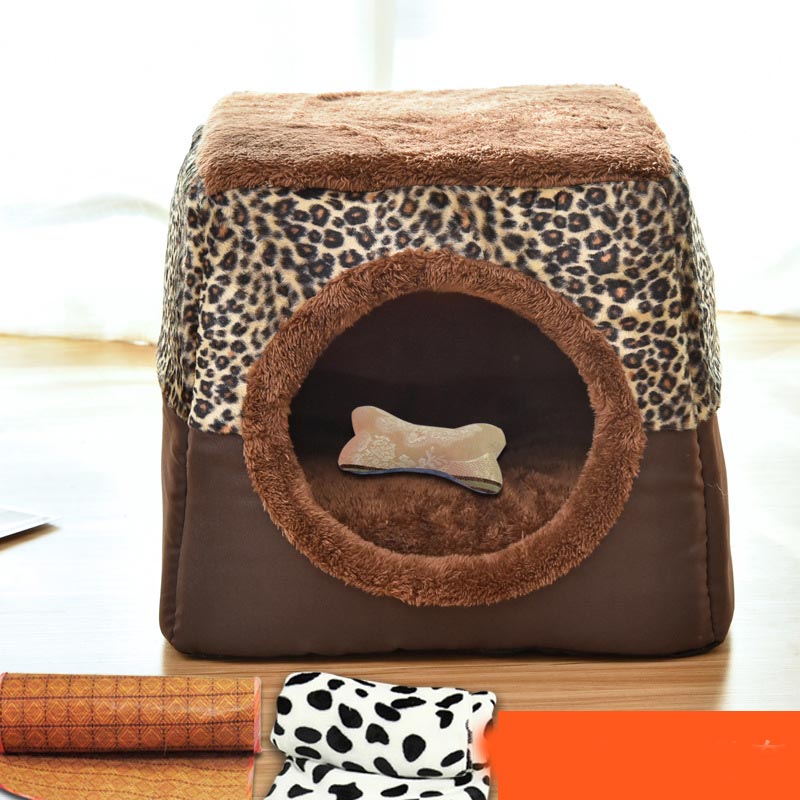 KFX-9397949 Four Seasons Space Capsule Cat House - Stylish Cloth Design with Sleeping Mat, Blanket, and Toy, Multiple Patterns Available