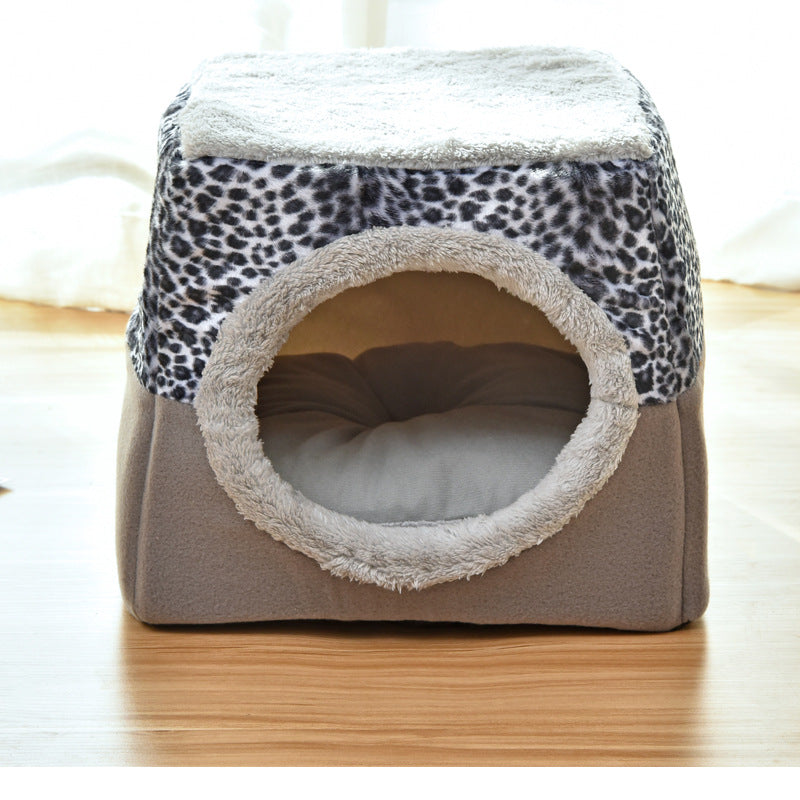 KFX-9397949 Four Seasons Space Capsule Cat House - Stylish Cloth Design with Sleeping Mat, Blanket, and Toy, Multiple Patterns Available