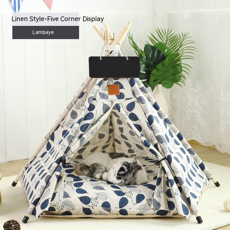 KFX-9398717 Cozy Removable & Washable Cat Tent with Insulation, Foldable Design - Various Sizes Available