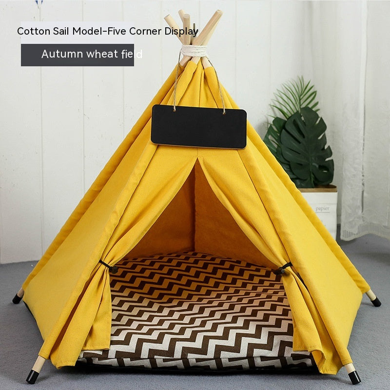 KFX-9398717 Cozy Removable & Washable Cat Tent with Insulation, Foldable Design - Various Sizes Available