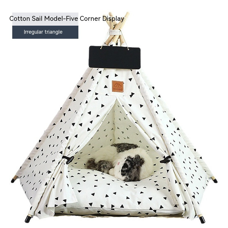 KFX-9398717 Cozy Removable & Washable Cat Tent with Insulation, Foldable Design - Various Sizes Available