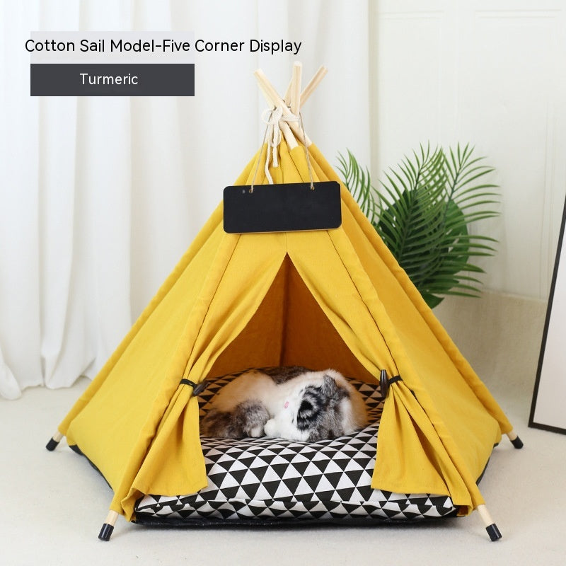 KFX-9398717 Cozy Removable & Washable Cat Tent with Insulation, Foldable Design - Various Sizes Available
