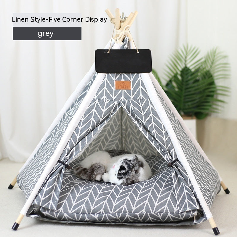 KFX-9398717 Cozy Removable & Washable Cat Tent with Insulation, Foldable Design - Various Sizes Available