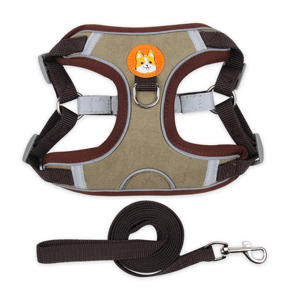 KFX-9398973 Soft Mesh Dog and Cat Harness with Reflective Leash, Comfortable Chest Strap, Lightweight Design