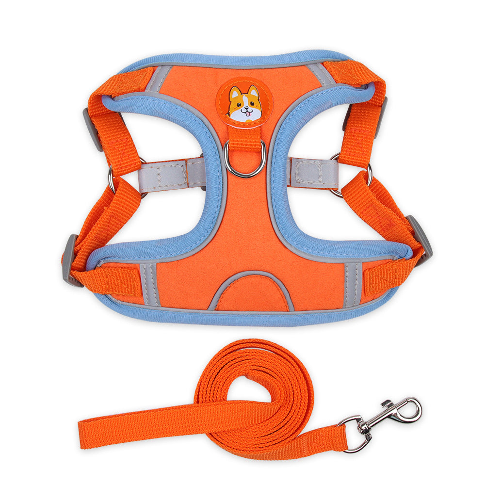 KFX-9398973 Soft Mesh Dog and Cat Harness with Reflective Leash, Comfortable Chest Strap, Lightweight Design