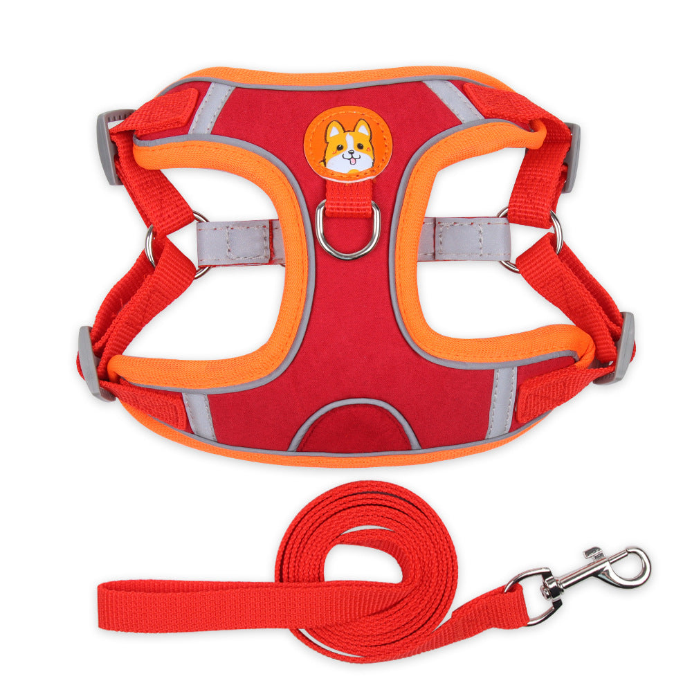 KFX-9398973 Soft Mesh Dog and Cat Harness with Reflective Leash, Comfortable Chest Strap, Lightweight Design