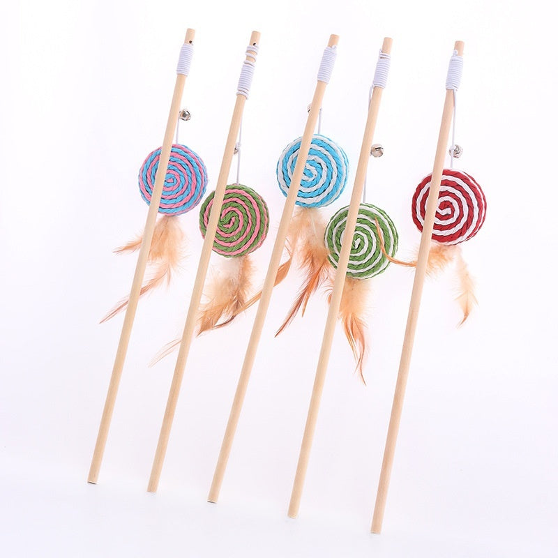 KFX-9400509 Solid Wood Cat Toy with Various Fun Shapes for Interactive Play
