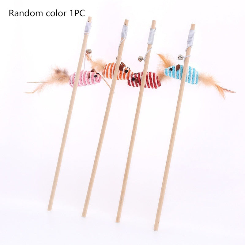 KFX-9400509 Solid Wood Cat Toy with Various Fun Shapes for Interactive Play