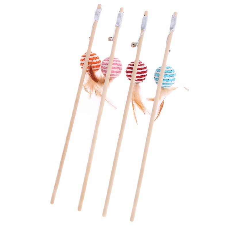 KFX-9400509 Solid Wood Cat Toy with Various Fun Shapes for Interactive Play