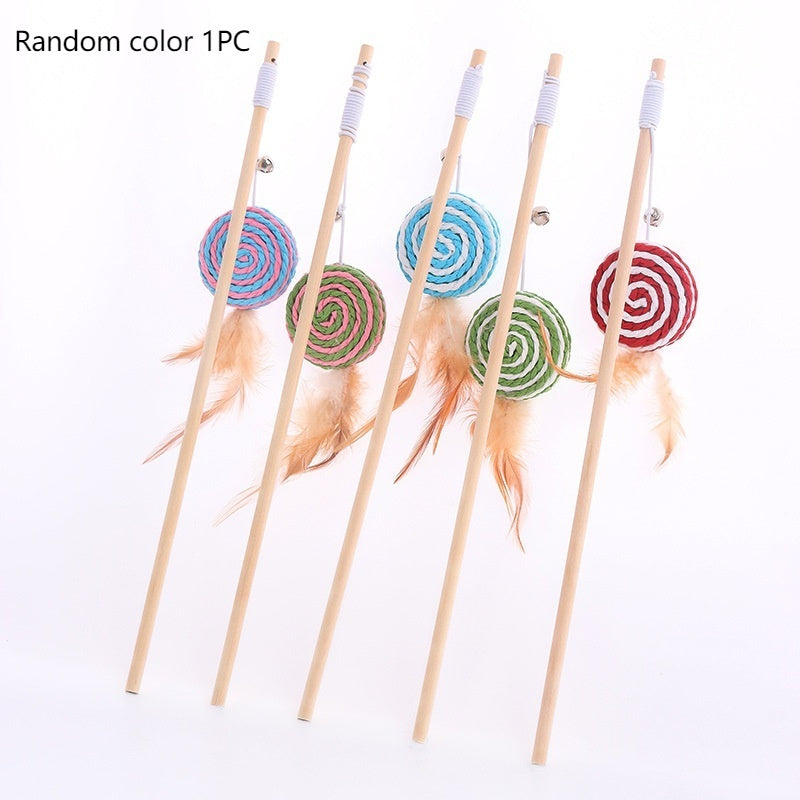 KFX-9400509 Solid Wood Cat Toy with Various Fun Shapes for Interactive Play