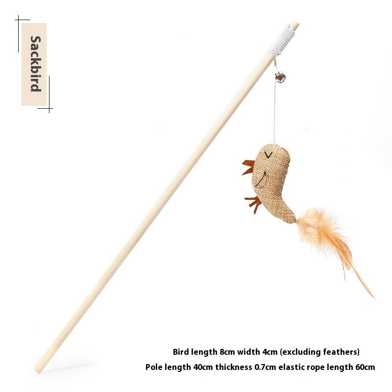 KFX-9400509 Solid Wood Cat Toy with Various Fun Shapes for Interactive Play