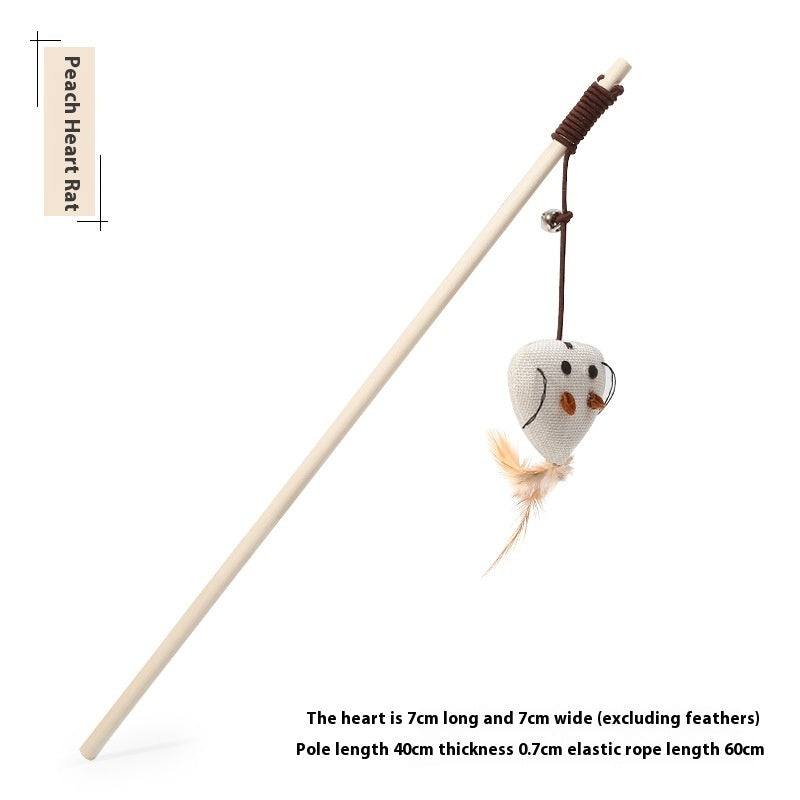 KFX-9400509 Solid Wood Cat Toy with Various Fun Shapes for Interactive Play
