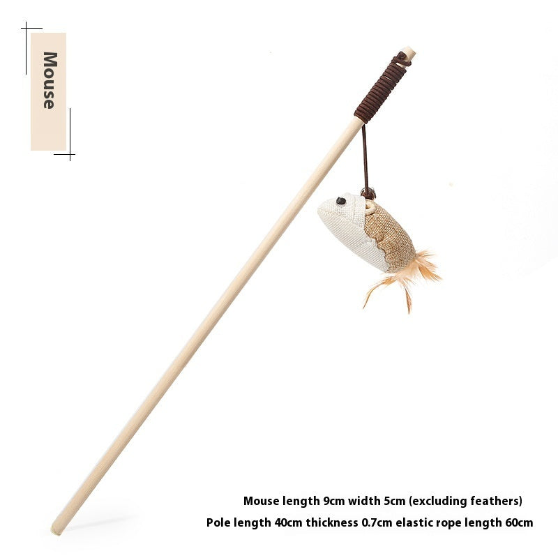 KFX-9400509 Solid Wood Cat Toy with Various Fun Shapes for Interactive Play