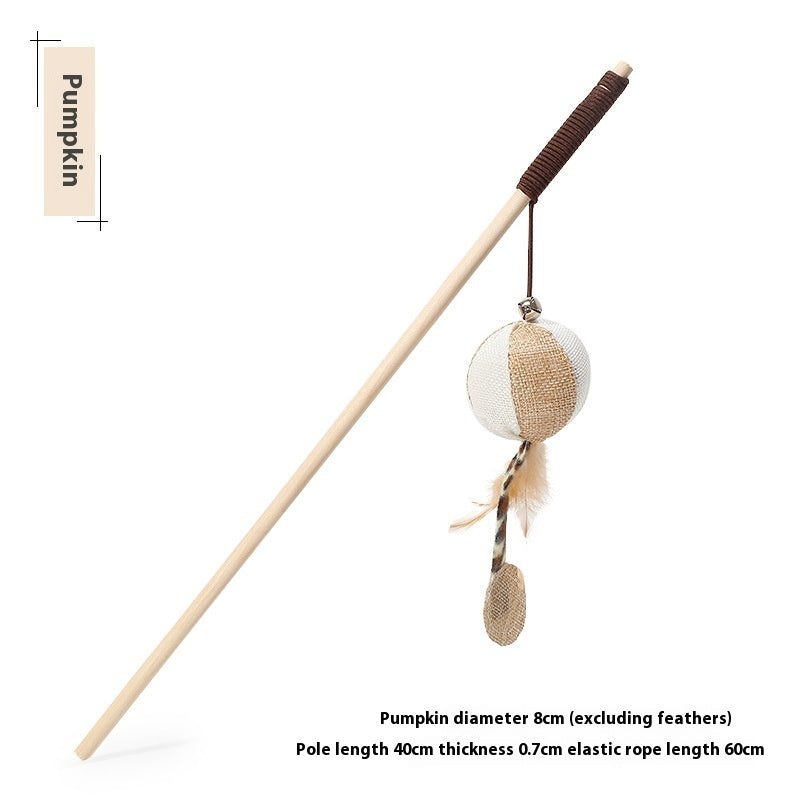 KFX-9400509 Solid Wood Cat Toy with Various Fun Shapes for Interactive Play