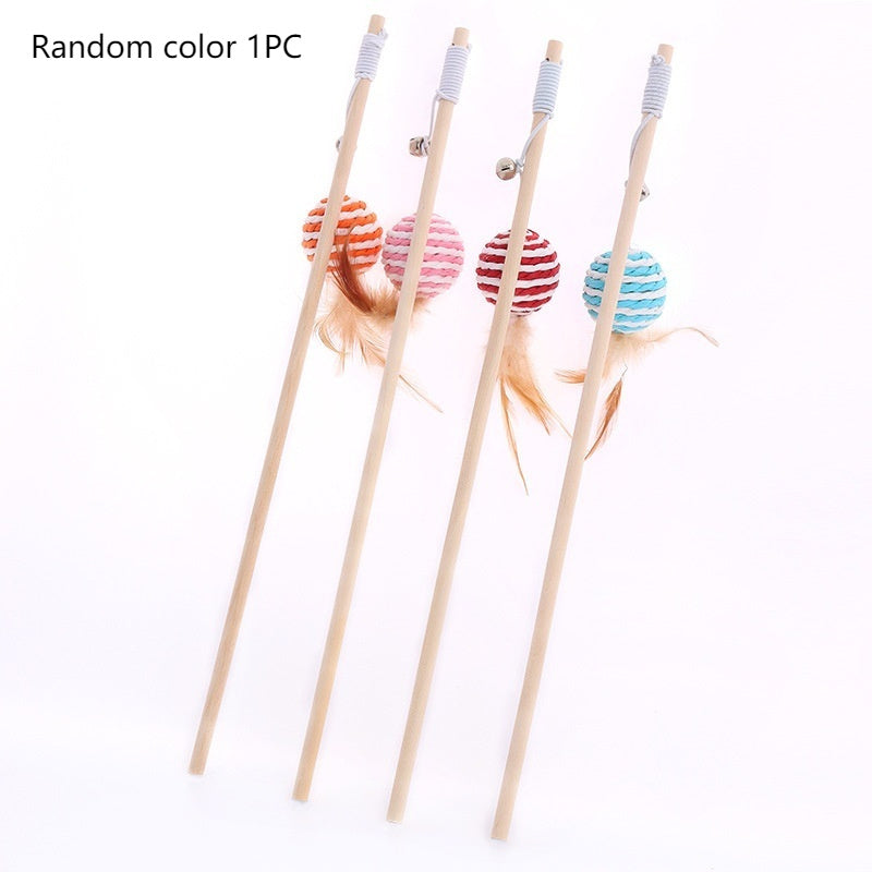 KFX-9400509 Solid Wood Cat Toy with Various Fun Shapes for Interactive Play