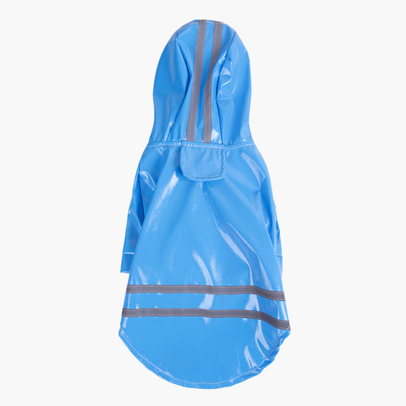 KFX-9402045 Reflective Hooded Raincoat for Pets - PU Material, Casual Style, Available in Multiple Colors