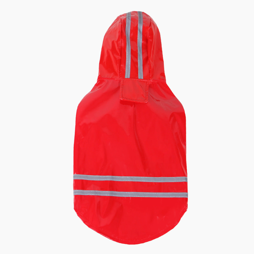 KFX-9402045 Reflective Hooded Raincoat for Pets - PU Material, Casual Style, Available in Multiple Colors