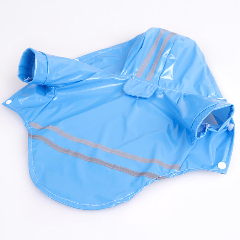 KFX-9402045 Reflective Hooded Raincoat for Pets - PU Material, Casual Style, Available in Multiple Colors
