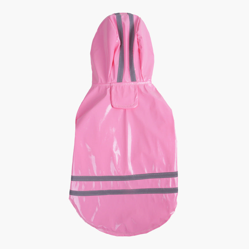 KFX-9402045 Reflective Hooded Raincoat for Pets - PU Material, Casual Style, Available in Multiple Colors