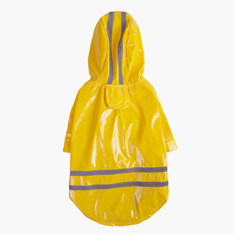 KFX-9402045 Reflective Hooded Raincoat for Pets - PU Material, Casual Style, Available in Multiple Colors