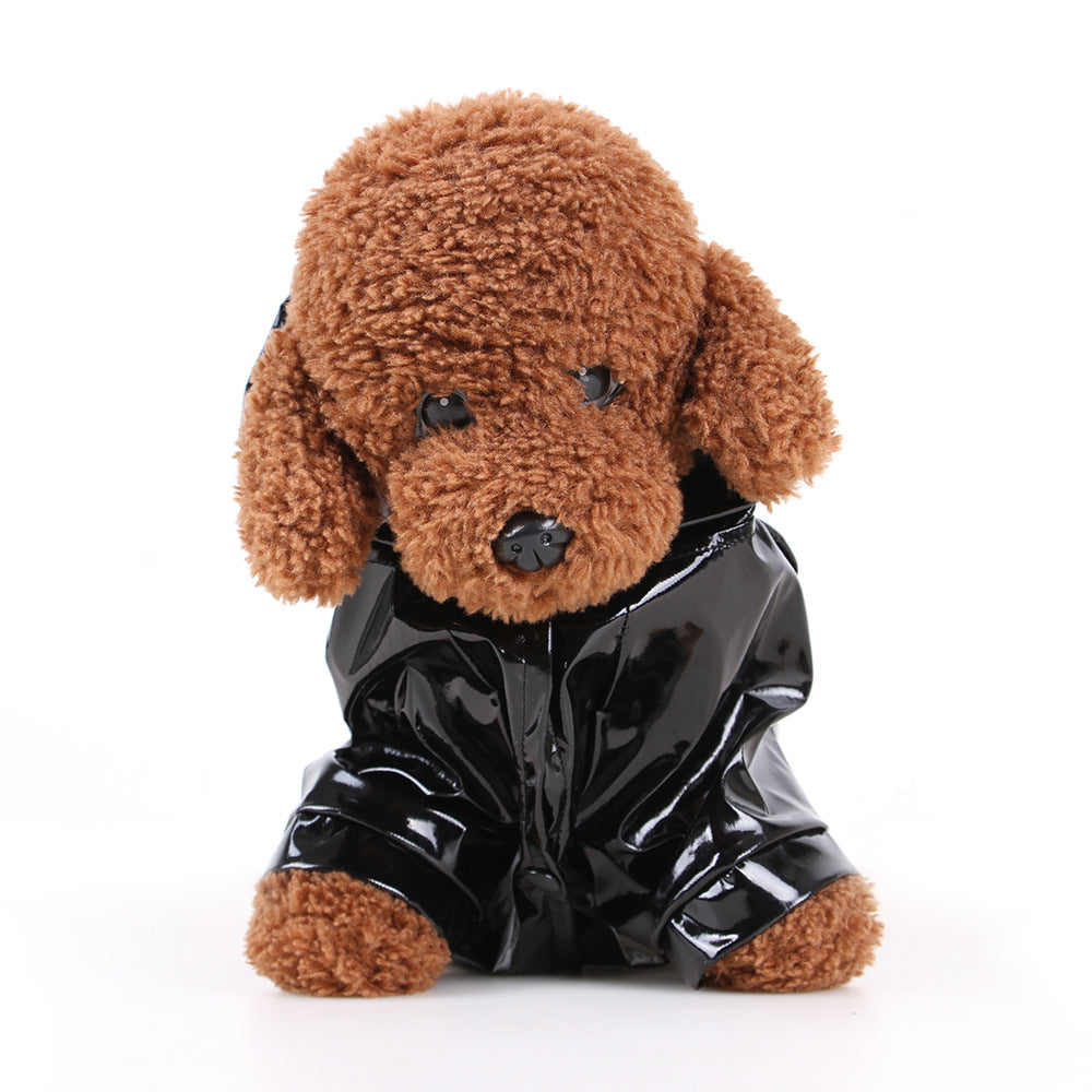 KFX-9402045 Reflective Hooded Raincoat for Pets - PU Material, Casual Style, Available in Multiple Colors
