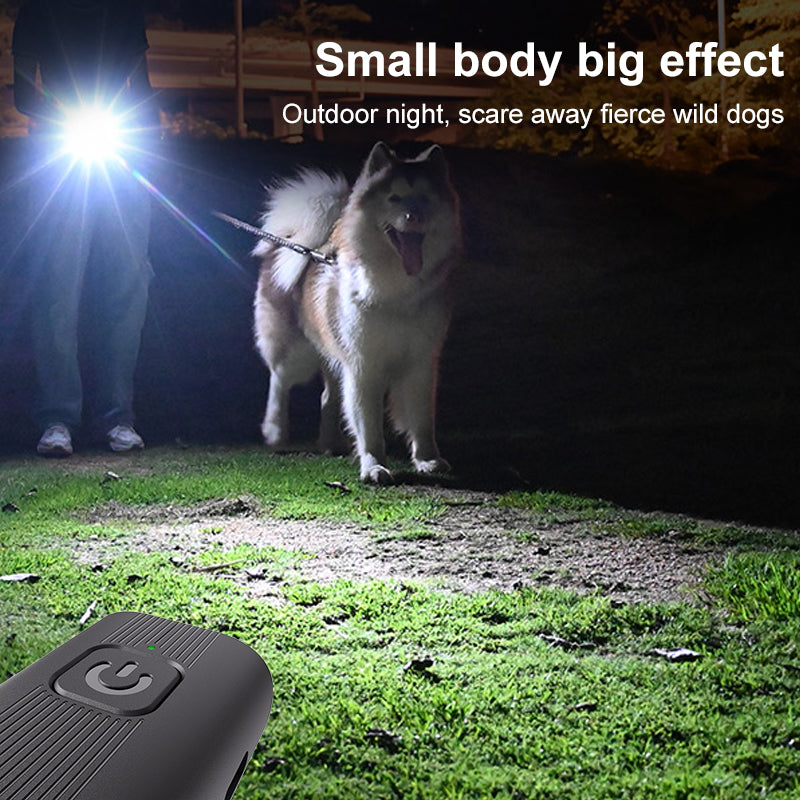KFX-9402941 Portable Anti-Barking Dog Repellent with LED Flashlight and USB Rechargeable Design