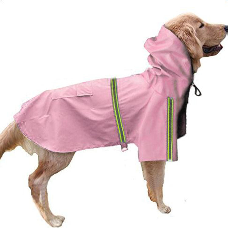 KFX-9403837 Waterproof Dog Raincoat with Reflective Cape for Large Breeds - Available in Multiple Sizes