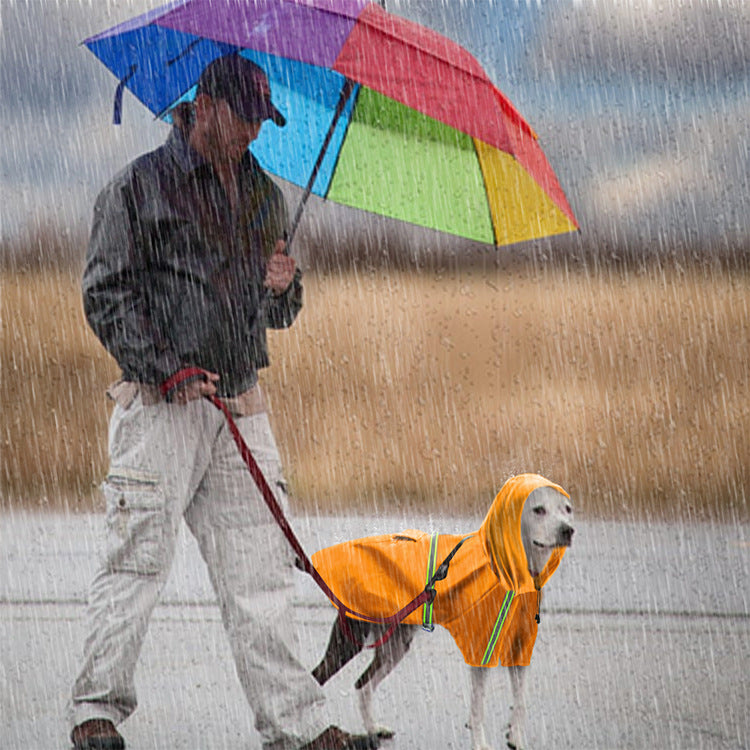 KFX-9403837 Waterproof Dog Raincoat with Reflective Cape for Large Breeds - Available in Multiple Sizes