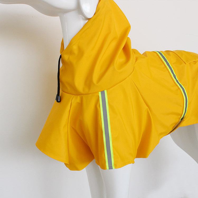 KFX-9403837 Waterproof Dog Raincoat with Reflective Cape for Large Breeds - Available in Multiple Sizes