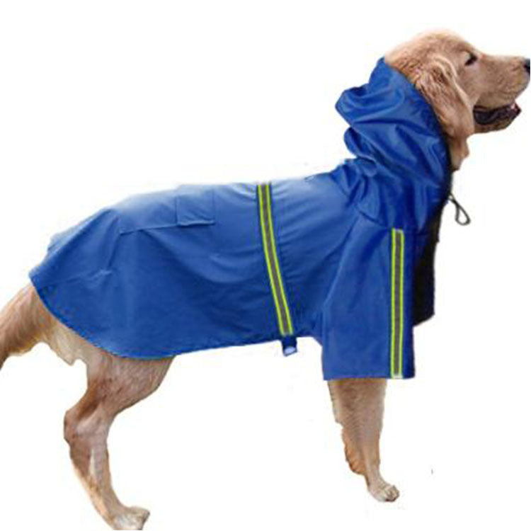 KFX-9403837 Waterproof Dog Raincoat with Reflective Cape for Large Breeds - Available in Multiple Sizes