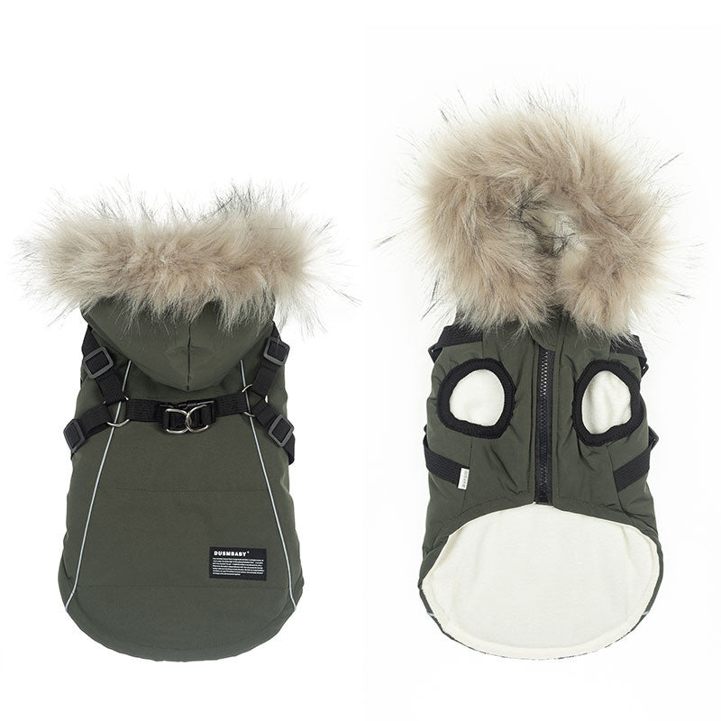 KFX-9404093 Cozy Cotton Coat for Pets - Adjustable Winter Apparel for Small Dogs