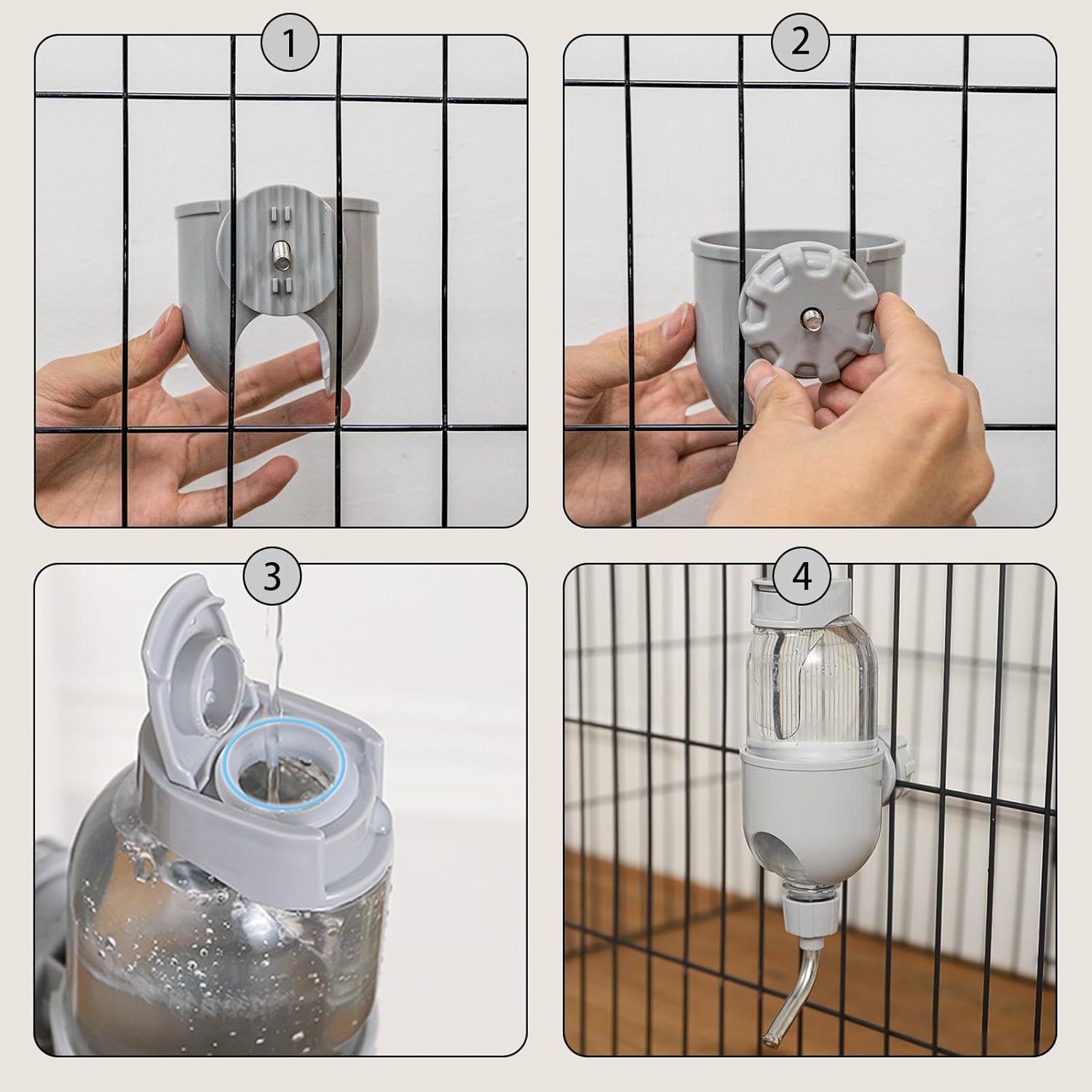 KFX-9406909 360° Rotatable Pet Water Bottle for Small Animals - Ideal for Rabbits, Guinea Pigs, Ferrets, and More