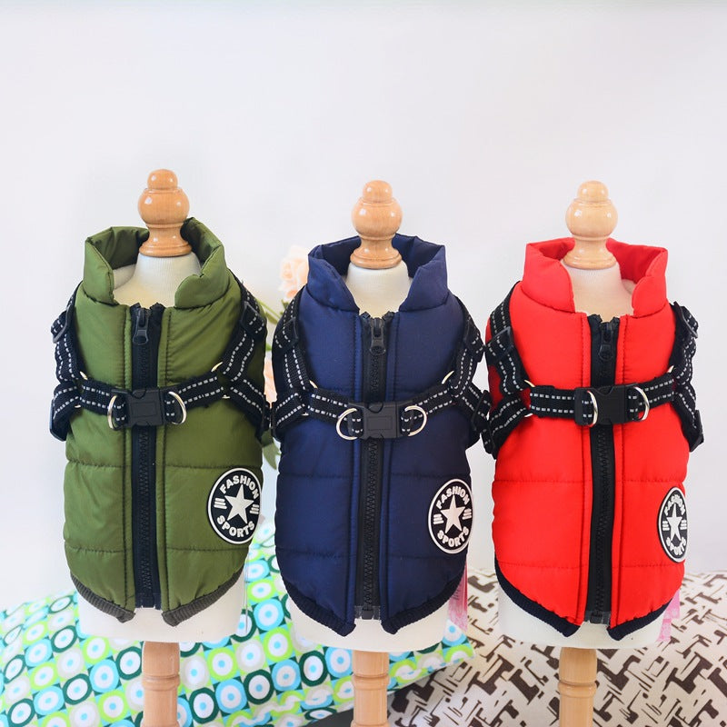 KFX-9409853 Winter Hooded Coat Jacket for Small Dogs – Waterproof, Reflective Design, Adjustable Fit