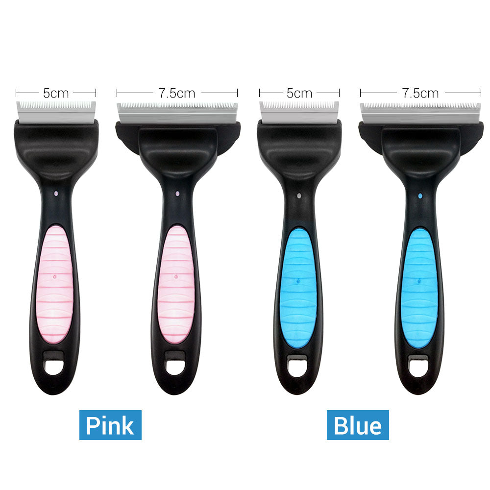 KFX-9411005 Pet Grooming Comb for Cats and Dogs - Blue and Pink, 160mm x 75mm
