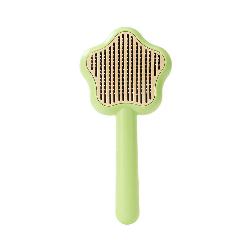 KFX-9412669 Self-Cleaning Cat Comb with Stainless Steel Needles - Pet Grooming Tool (20*9.5*2.5cm, 300g)