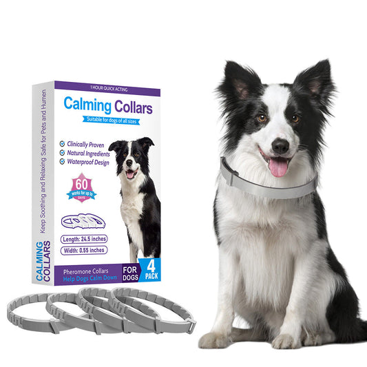 KFX-9413181 4-Pack Monochrome Dog Anxiety Relief Soothing Collars - TPR Material, Chinese Style