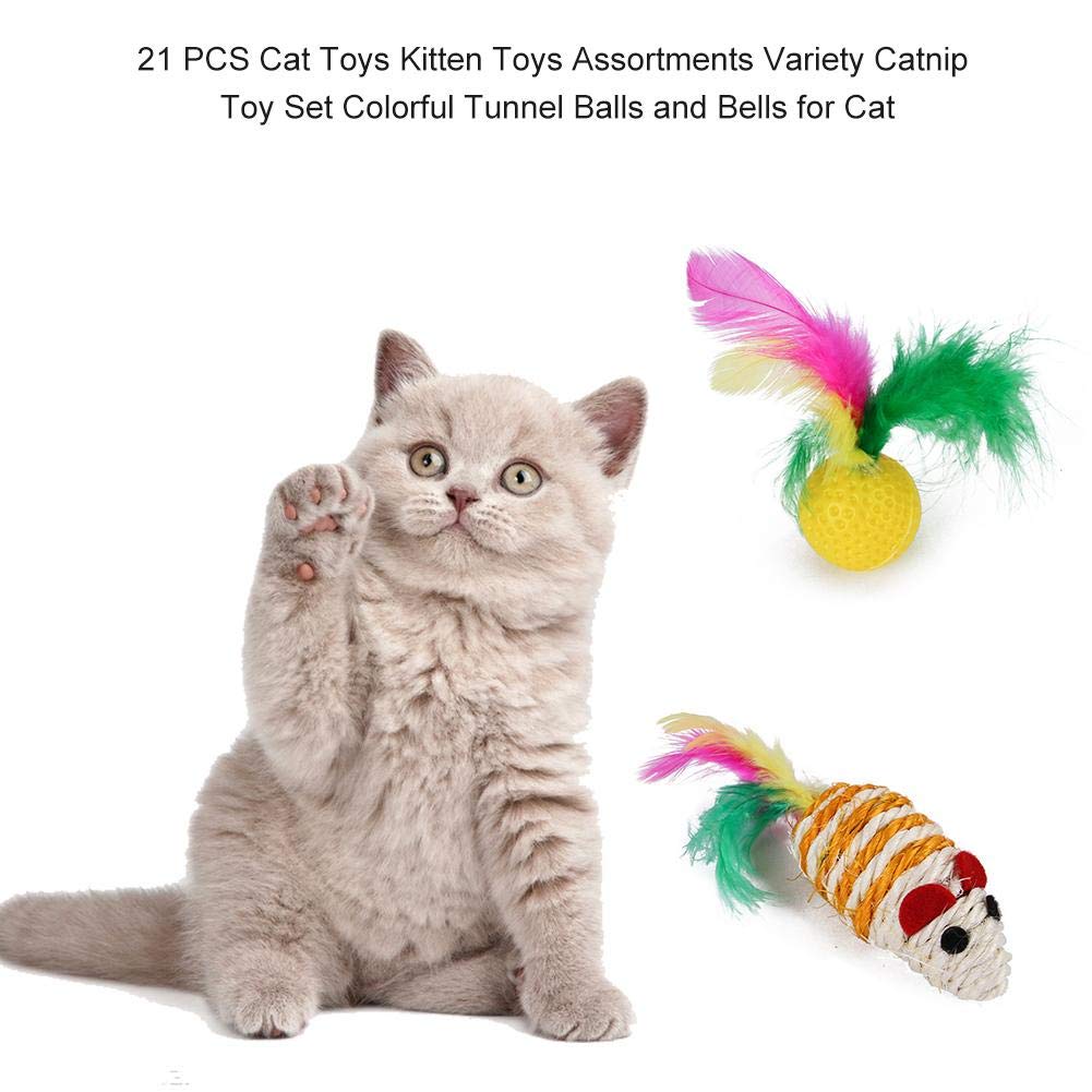 KFX-9415997 Cat Play Stick for Training and Comfort - Cotton Rope Toy Set (21 Pieces, 35x35x8cm)