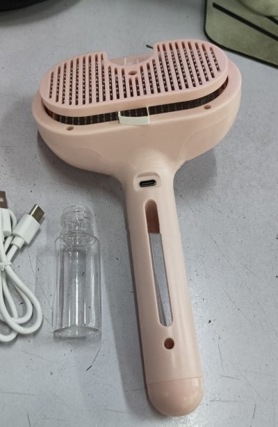 KFX-9416765 Self-Cleaning Pet Comb with Built-in Mist Humidifier for Grooming Long-Coated Dogs