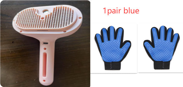 KFX-9416765 Self-Cleaning Pet Comb with Built-in Mist Humidifier for Grooming Long-Coated Dogs