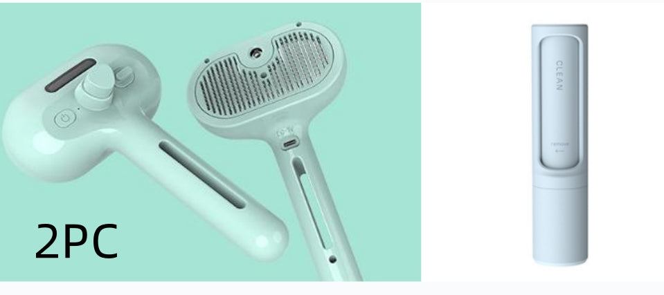 KFX-9416765 Self-Cleaning Pet Comb with Built-in Mist Humidifier for Grooming Long-Coated Dogs