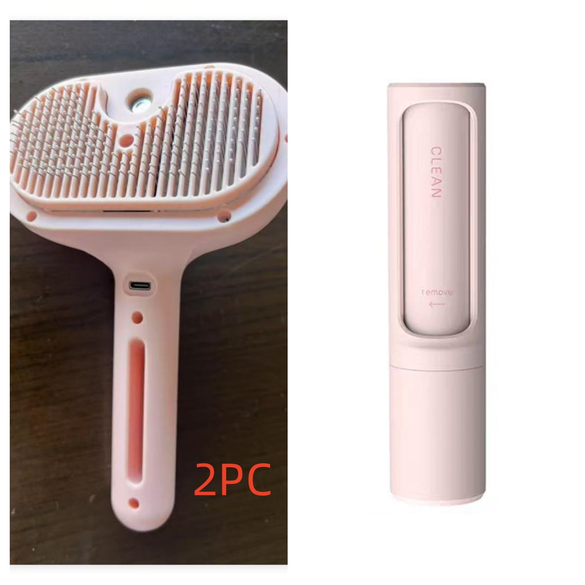 KFX-9416765 Self-Cleaning Pet Comb with Built-in Mist Humidifier for Grooming Long-Coated Dogs