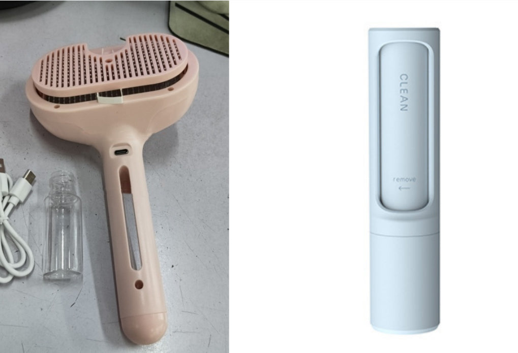 KFX-9416765 Self-Cleaning Pet Comb with Built-in Mist Humidifier for Grooming Long-Coated Dogs