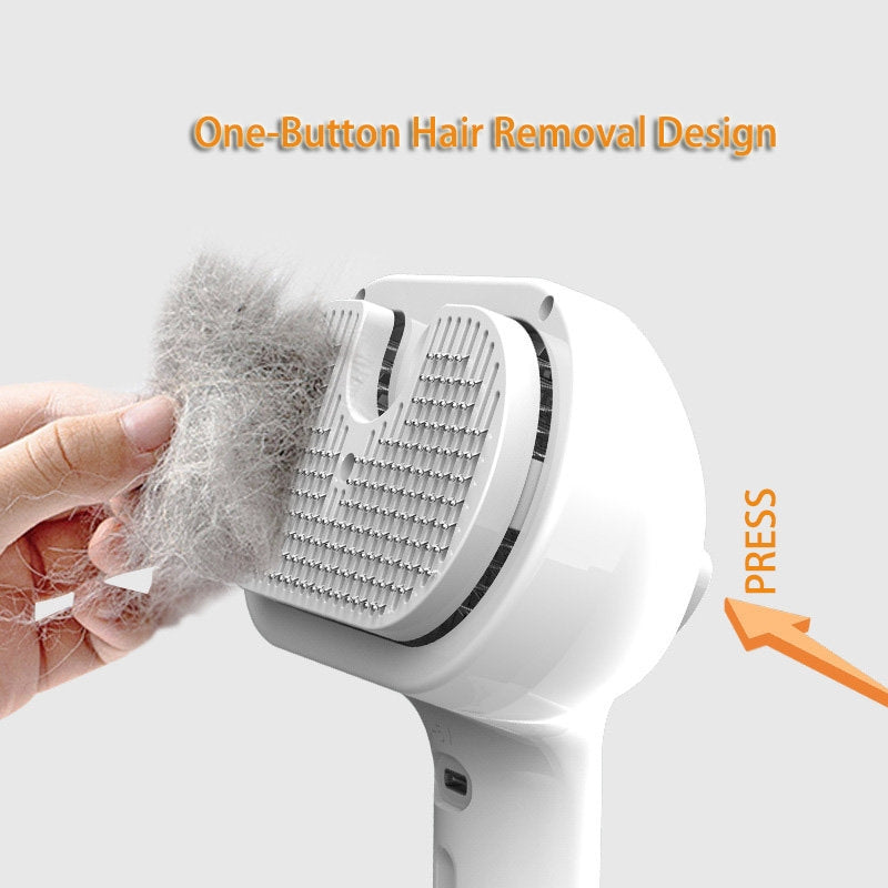 KFX-9416765 Self-Cleaning Pet Comb with Built-in Mist Humidifier for Grooming Long-Coated Dogs