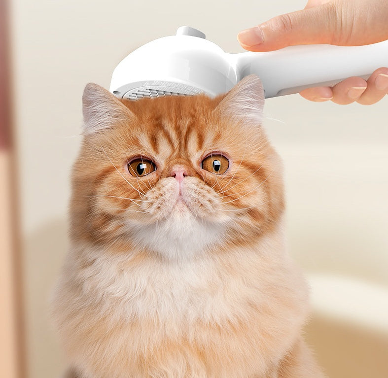 KFX-9416765 Self-Cleaning Pet Comb with Built-in Mist Humidifier for Grooming Long-Coated Dogs